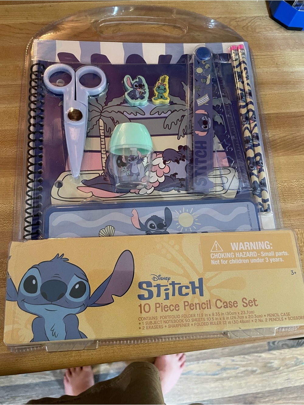 Disney Stitch 10-Piece Pencil Case Set - Purple and Teal Accents